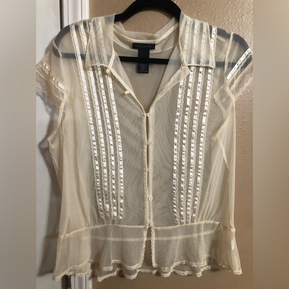 The Limited | Sheer Lace Blouse